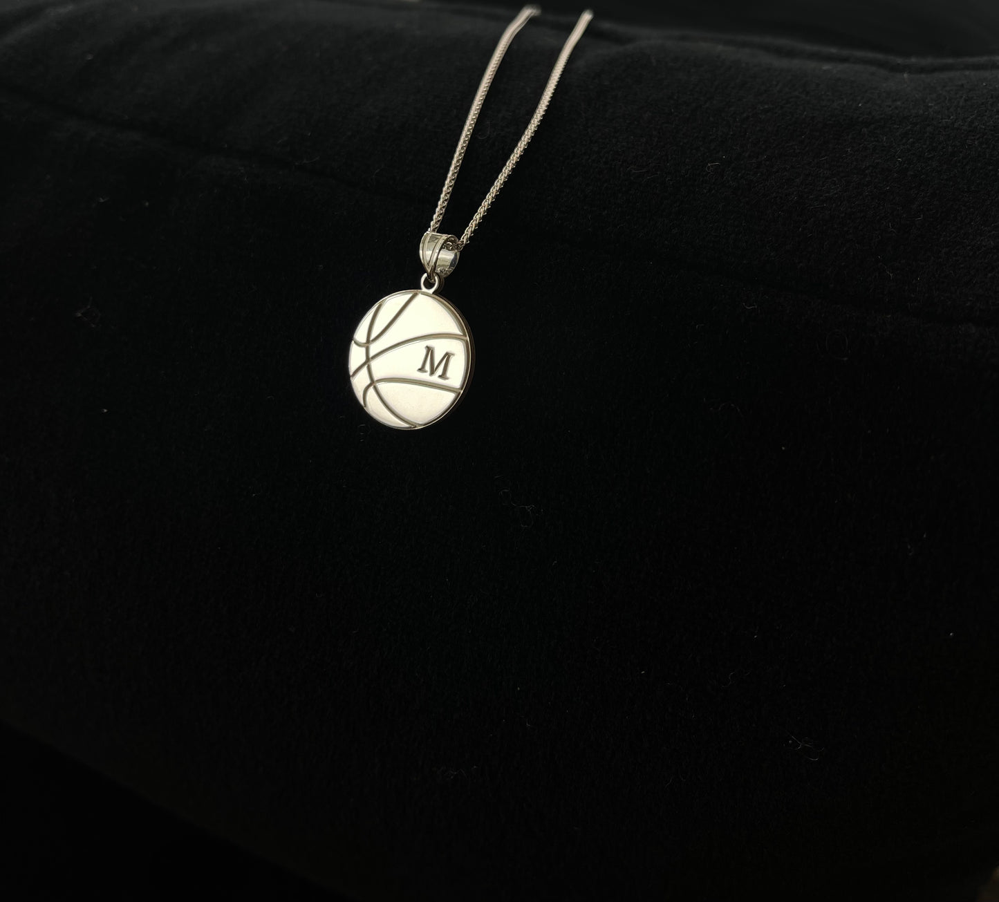 Basketball Initial Pendant