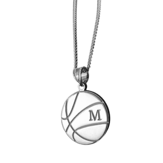 Basketball Initial Pendant