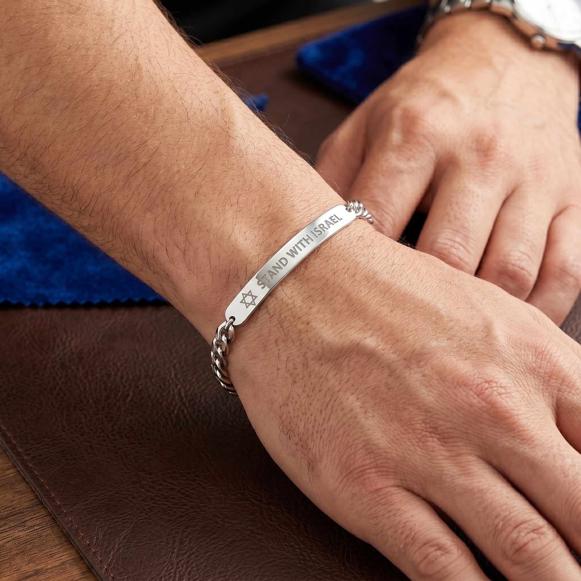 STAND WITH ISRAEL BRACELET ON WRIST