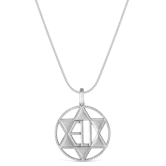 Sterling Silver Circle of Life Roped Star of David Pendant